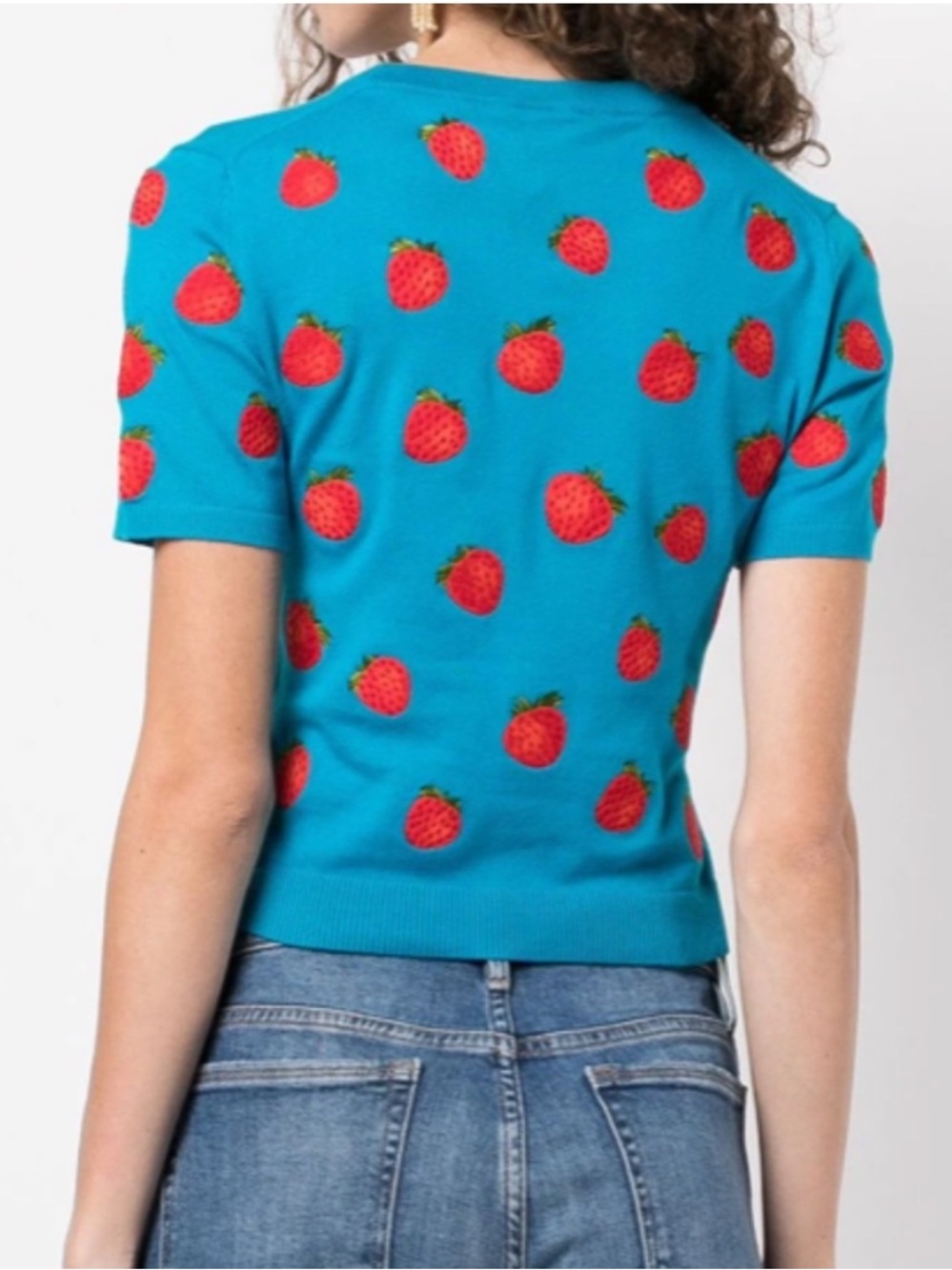 NWT! Alice and Olivia Ciara Embroidered Strawberry Pullover Sweater - Picture 6 of 16